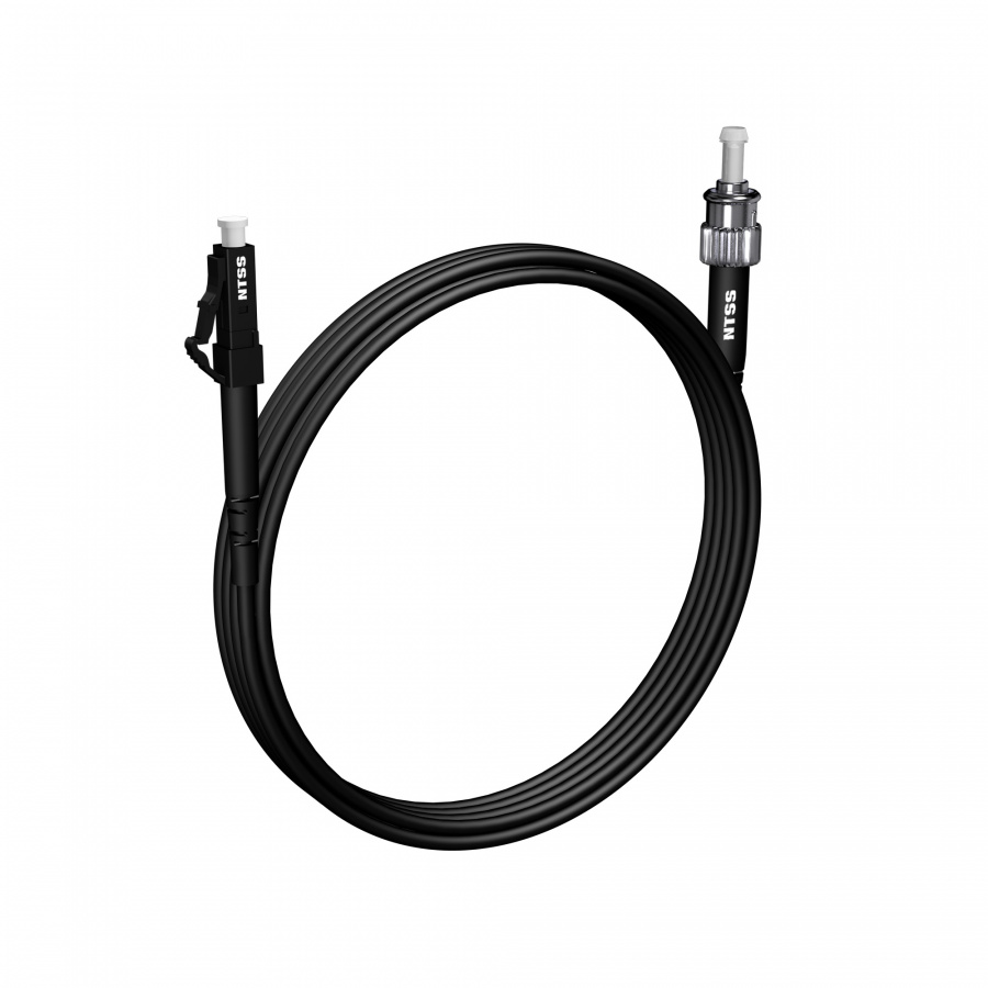 Шнур оптический NTSS PREMIUM spc LC/UPC-ST/UPC 9/125 3.0мм 4м черный LSZH (патч-корд)