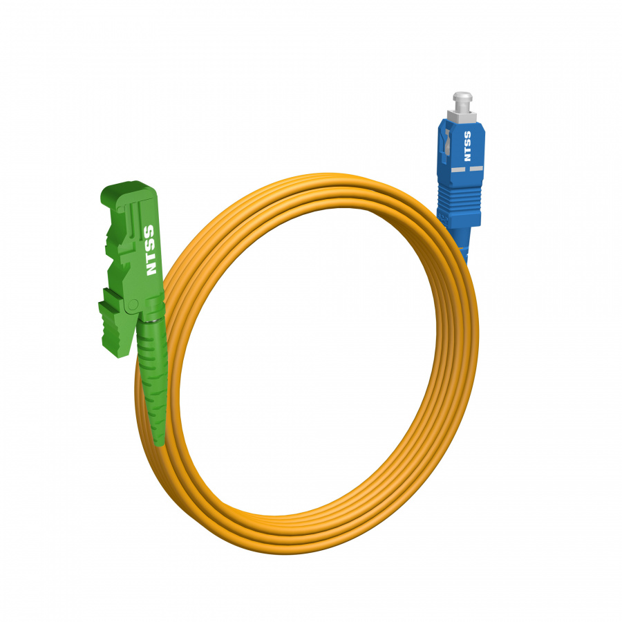 Шнур оптический NTSS spc E2000/APC-SC/APC 9/125 3.0мм 8м LSZH (патч-корд)