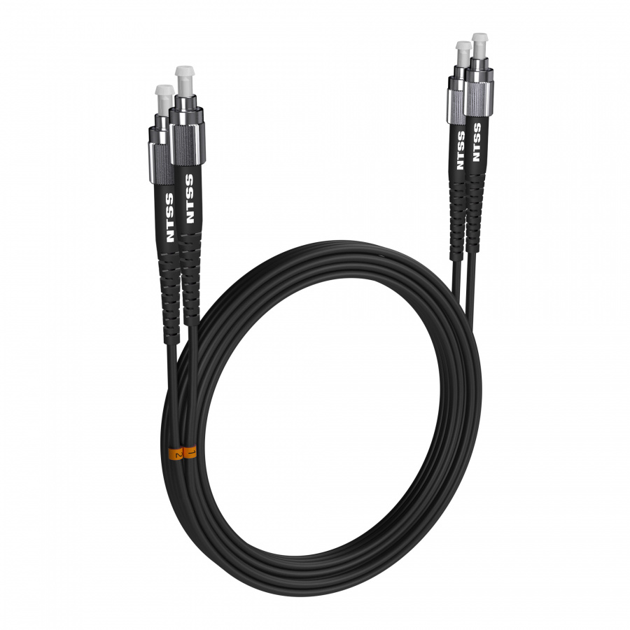 Шнур оптический NTSS PREMIUM dpc FC/UPC-FC/UPC 9/125 3.0мм 15м черный LSZH (патч-корд)