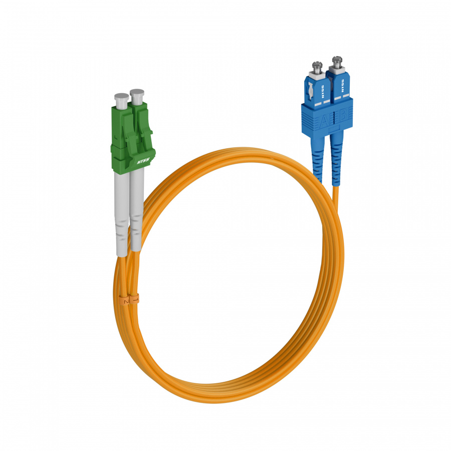 Шнур оптический NTSS dpc LC/APC-SC/UPC 9/125 2.0мм 8м LSZH (патч-корд)