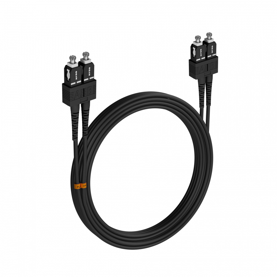 Шнур оптический NTSS PREMIUM dpc SC/APC-SC/APC 9/125 3.0мм 20м черный LSZH (патч-корд)