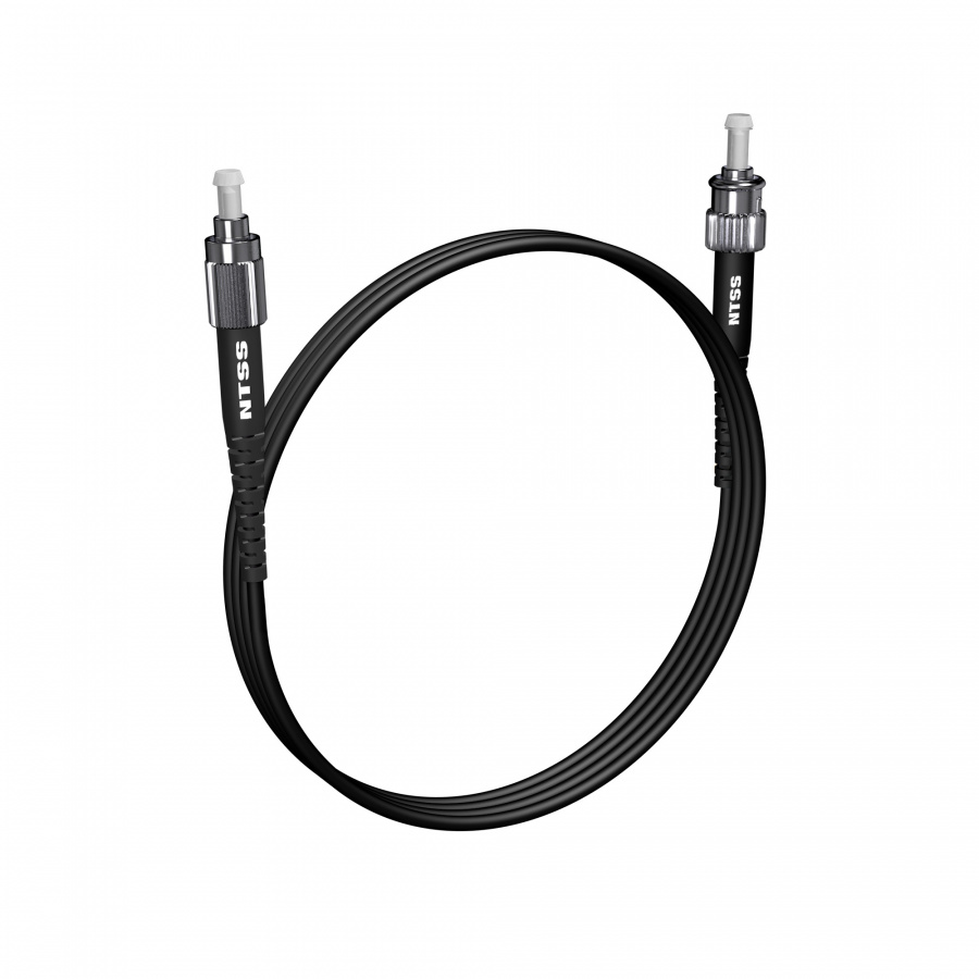Шнур оптический NTSS PREMIUM spc FC/APC-ST/UPC 9/125 3.0мм 1м черный LSZH (патч-корд)