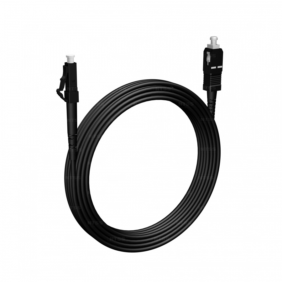Шнур оптический NTSS PREMIUM spc LC/UPC-SC/UPC 9/125 3.0мм 20м черный LSZH (патч-корд)