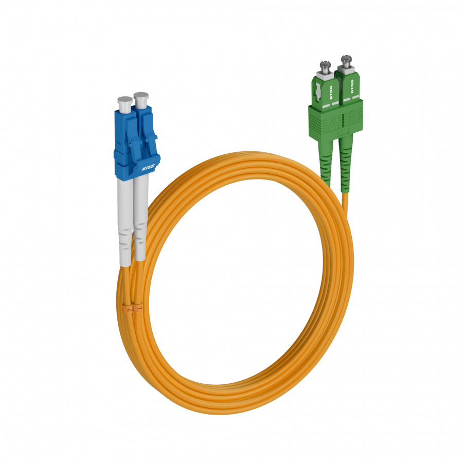 Шнур оптический NTSS dpc LC/UPC-SC/APC 9/125 3.0мм 15м LSZH (патч-корд)