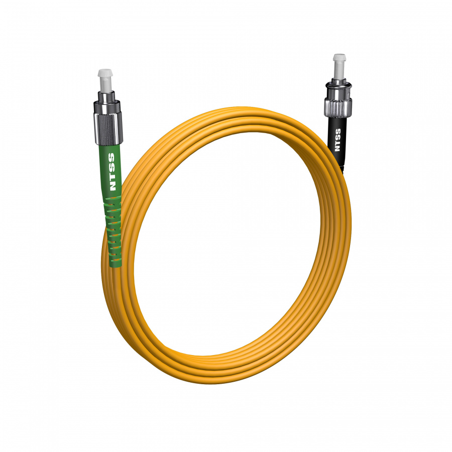 Шнур оптический NTSS PREMIUM spc FC/APC-ST/UPC 9/125 3.0мм 10м LSZH (патч-корд)