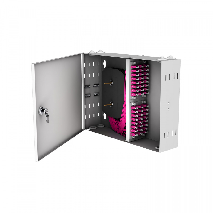 Кросс настенный NTSS PREMIUM, предсобранный, 24 порта LC/UPC duplex, 50/125 мкм OM4