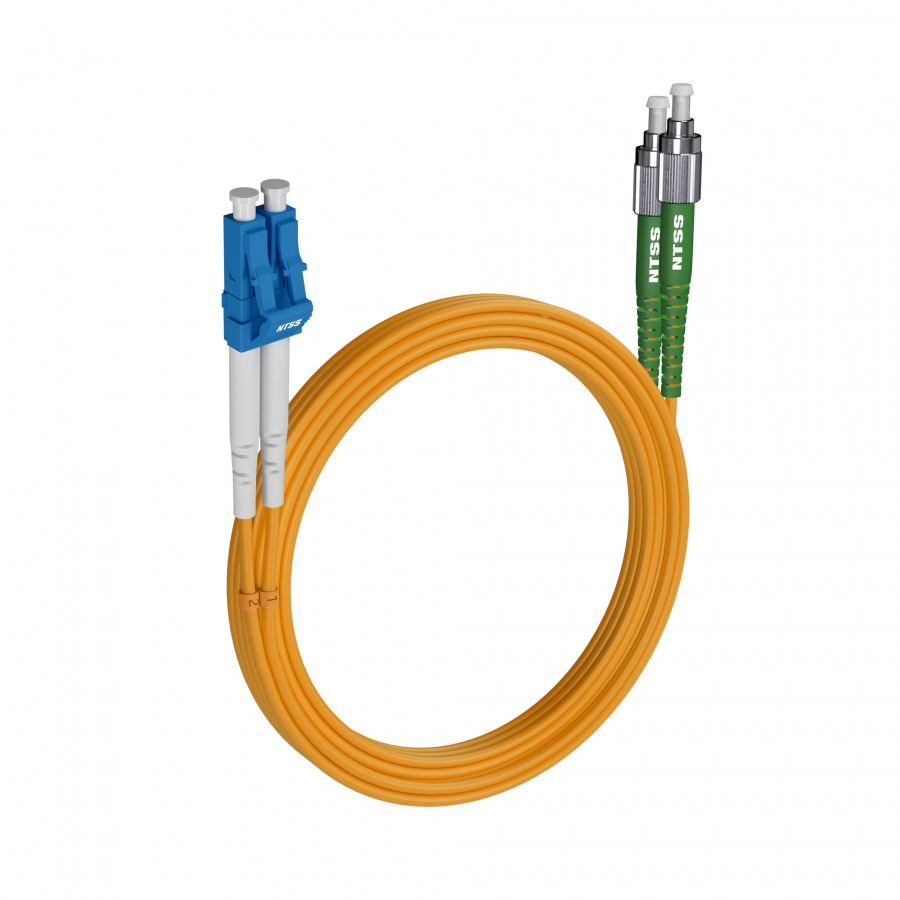 Шнур оптический NTSS dpc LC/UPC-FC/APC 9/125 2.0мм 25м LSZH (патч-корд)