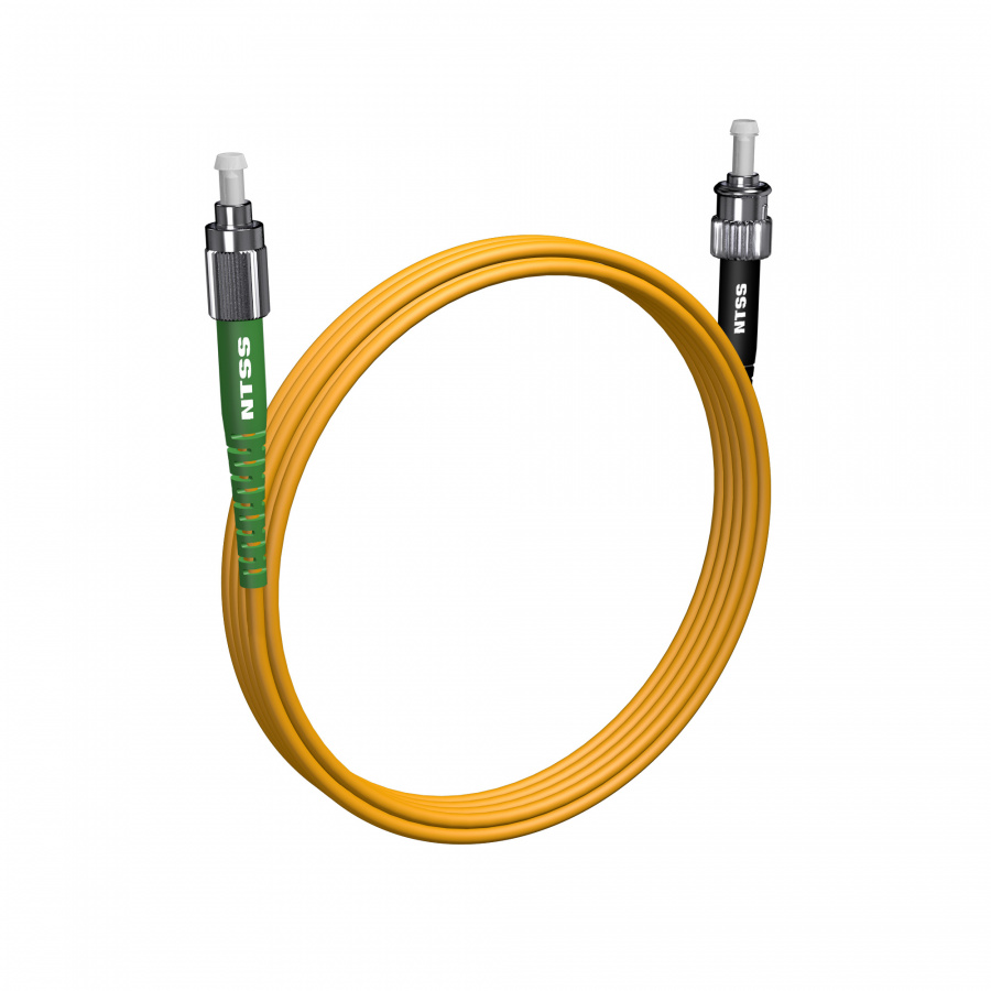 Шнур оптический NTSS spc FC/APC-ST/UPC 9/125 3.0мм 3м LSZH (патч-корд)