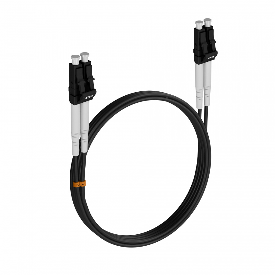 Шнур оптический NTSS PREMIUM dpc LC/APC-LC/APC 9/125 3.0мм 5м черный LSZH (патч-корд)