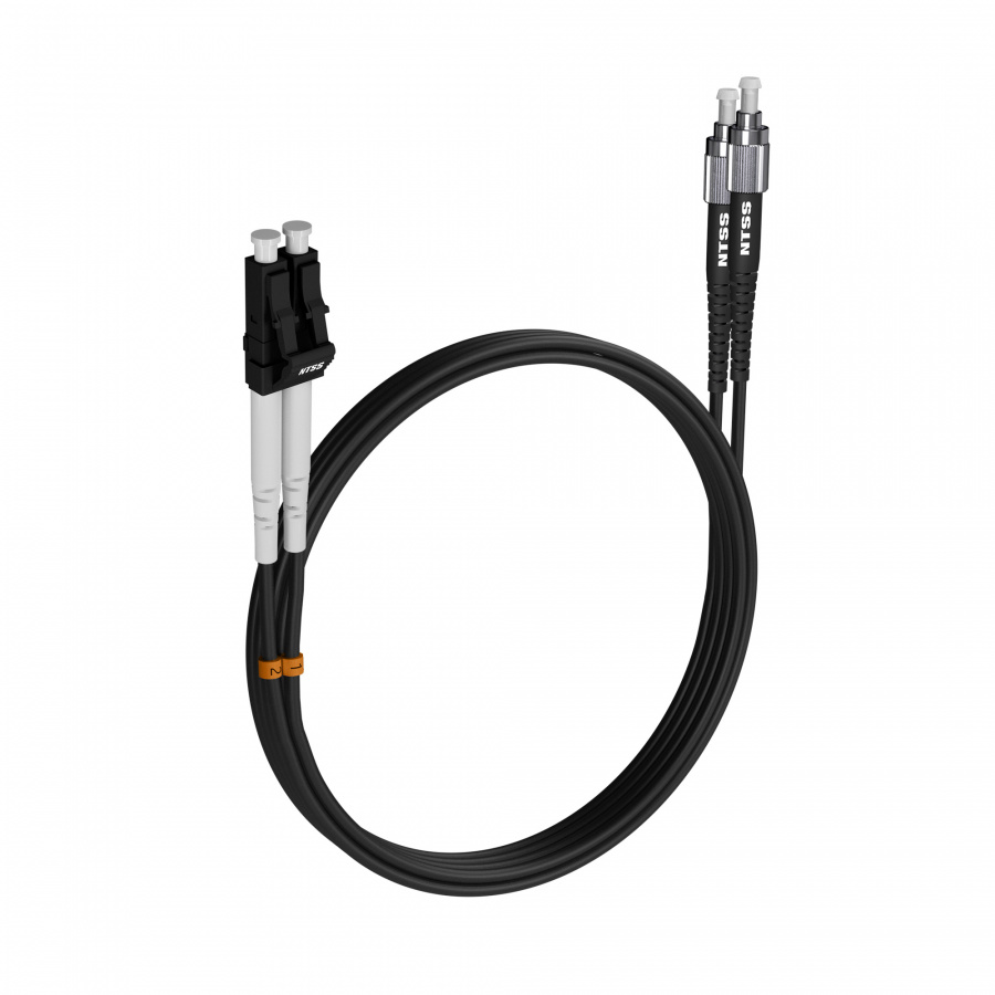 Шнур оптический NTSS PREMIUM dpc LC/APC-FC/APC 9/125 3.0мм 3м черный LSZH (патч-корд)