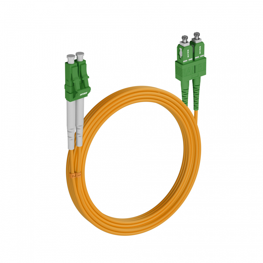 Шнур оптический NTSS dpc LC/APC-SC/APC 9/125 2.0мм 25м LSZH (патч-корд)