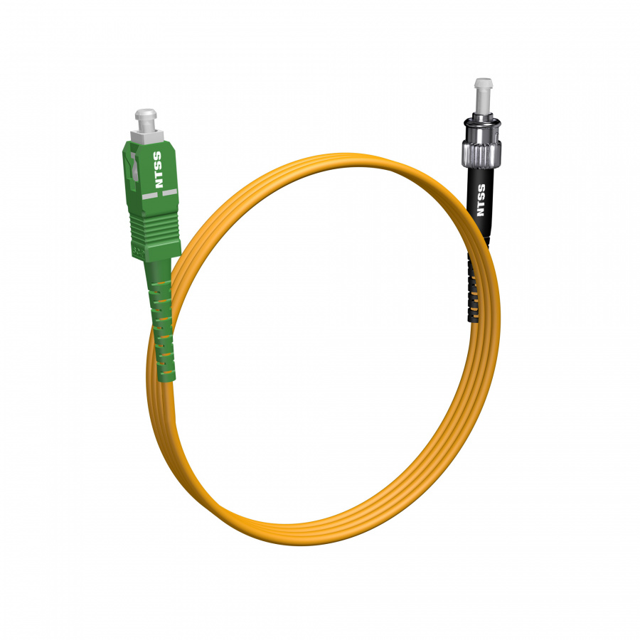 Шнур оптический NTSS PREMIUM spc SC/APC-ST/UPC 9/125 3.0мм 2м LSZH (патч-корд)