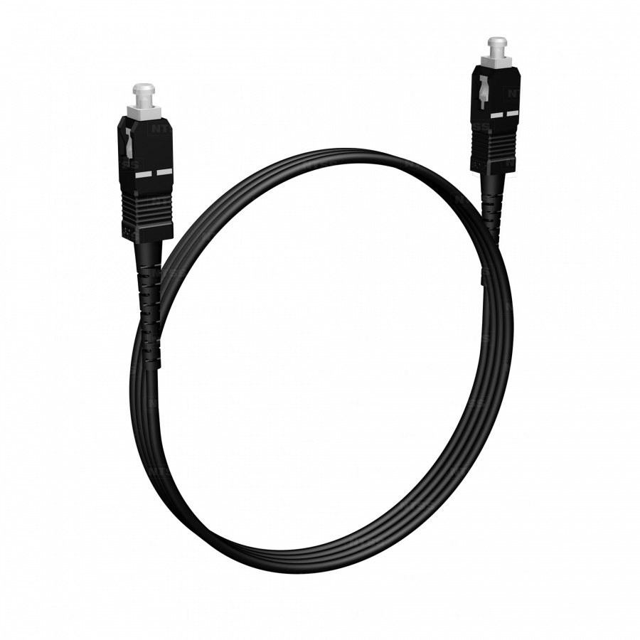 Шнур оптический NTSS PREMIUM spc SC/UPC-SC/UPC 9/125 3.0мм 2м черный LSZH (патч-корд)