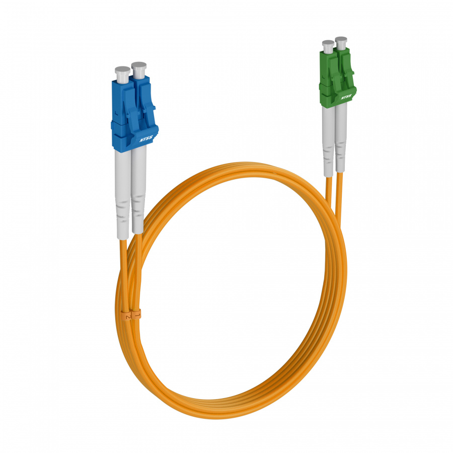 Шнур оптический NTSS PREMIUM dpc LC/UPC-LC/APC 9/125 3.0мм 2м LSZH (патч-корд)