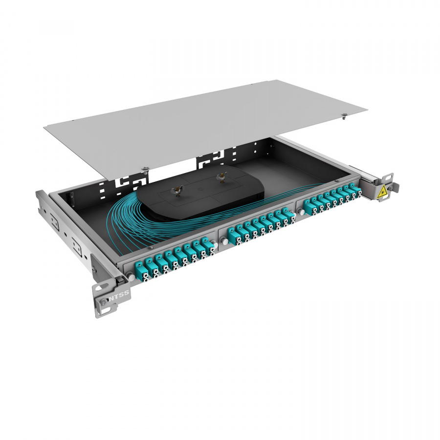 Кросс 19" NTSS PREMIUM выдвижной, предсобранный 1U, 24 порта LC/UPC duplex, 50/125 мкм OM3