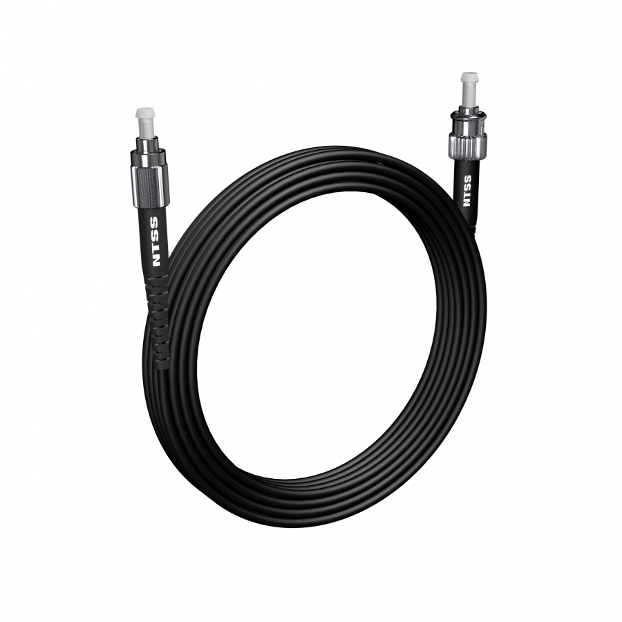 Шнур оптический NTSS PREMIUM spc FC/APC-ST/UPC 9/125 3.0мм 15м черный LSZH (патч-корд)