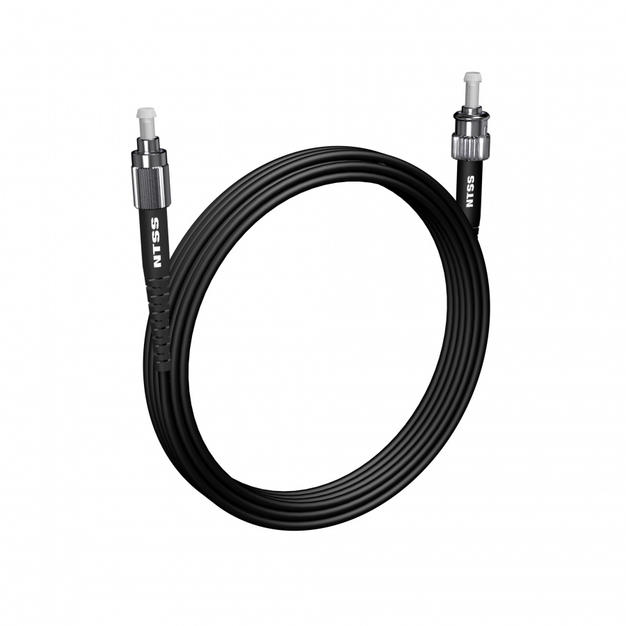 Шнур оптический NTSS PREMIUM spc FC/APC-ST/UPC 9/125 3.0мм 5м черный LSZH (патч-корд)