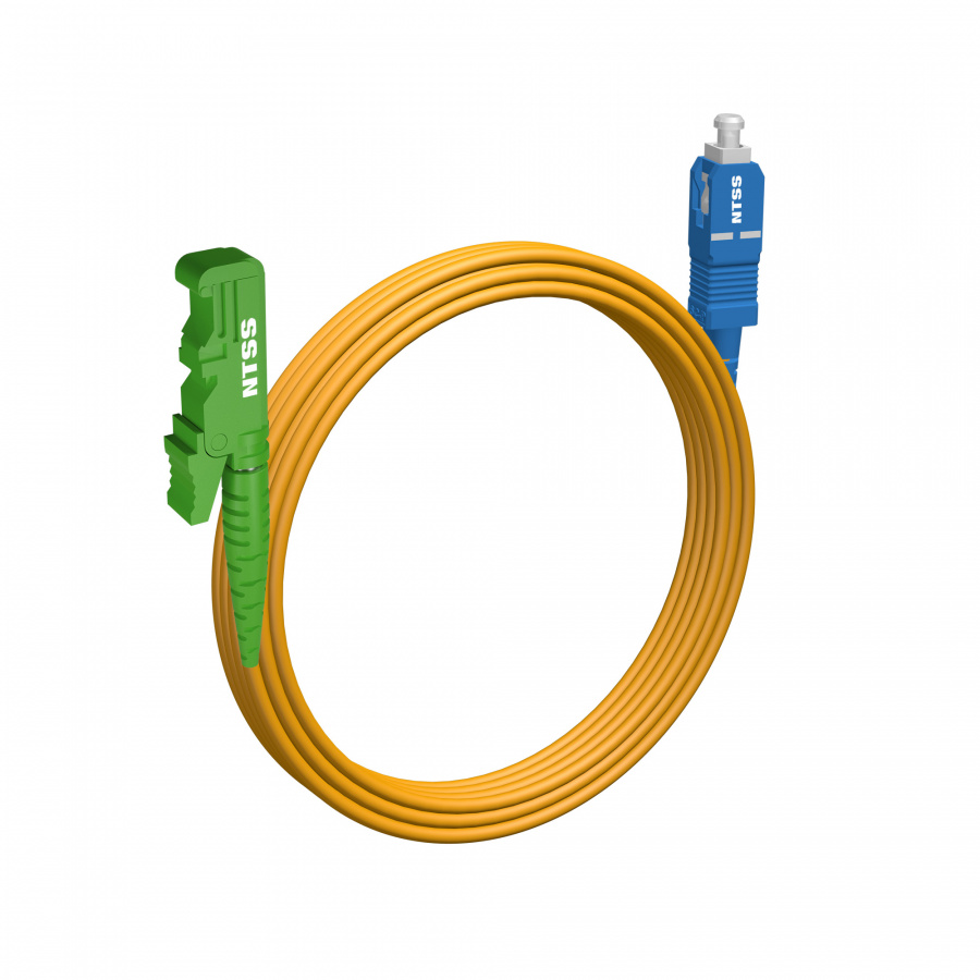 Шнур оптический NTSS spc E2000/APC-SC/UPC 9/125 3.0мм 10м LSZH (патч-корд)