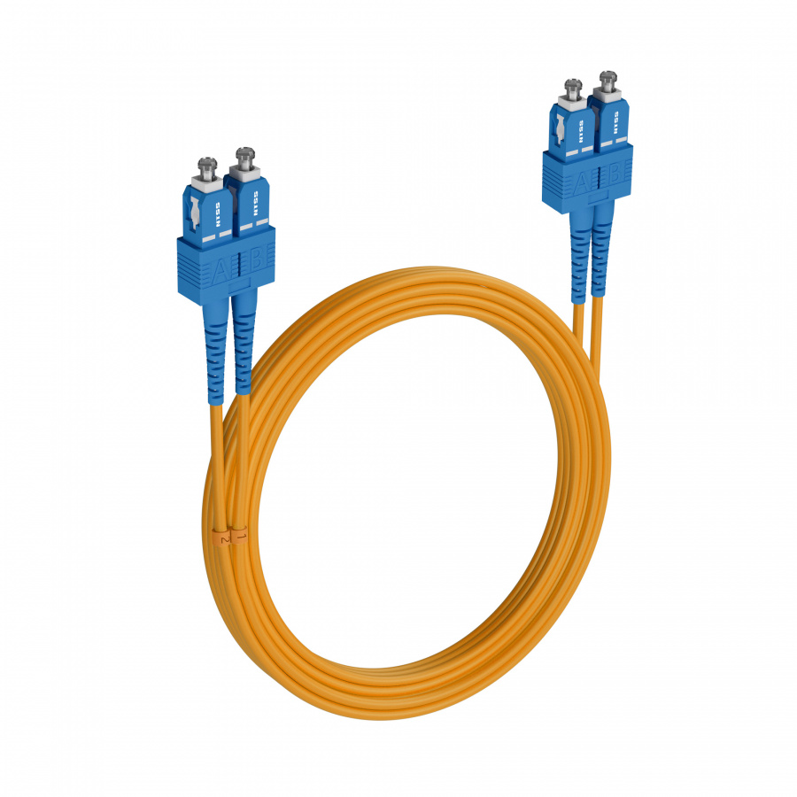 Армированный шнур оптический NTSS PREMIUM dpc SC/UPC-SC/UPC 9/125 3.0мм 15м LSZH (патч-корд)