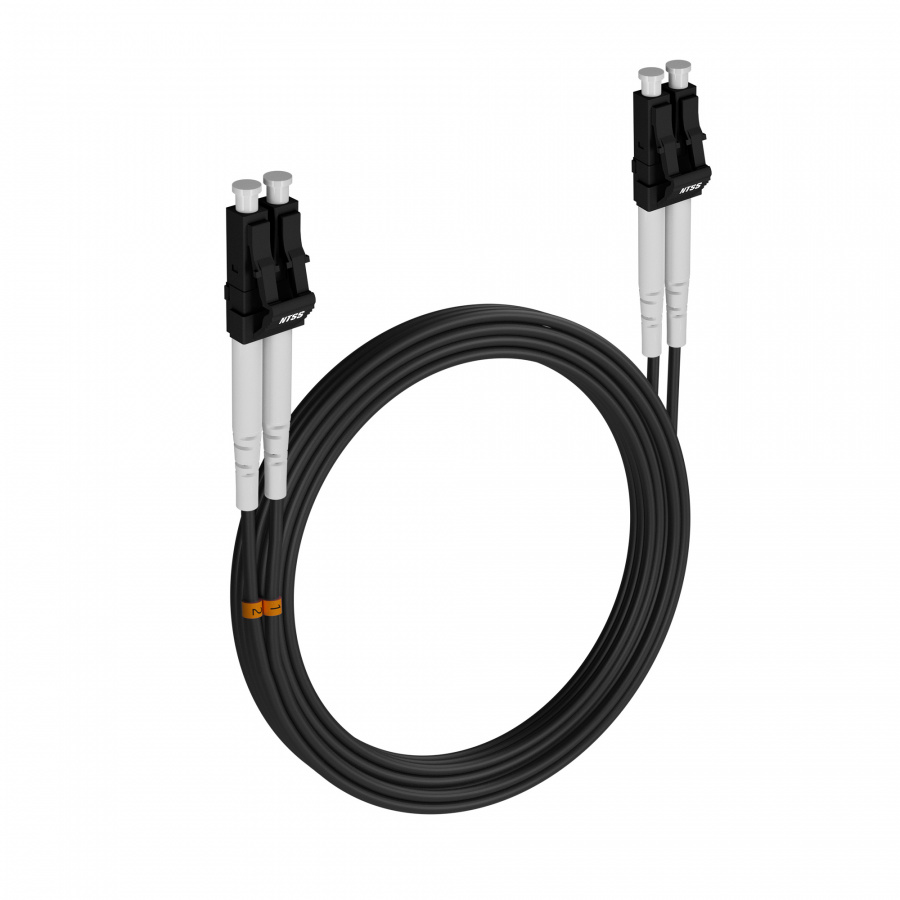 Шнур оптический NTSS dpc LC/UPC-LC/UPC 9/125 2.0мм 25м черный LSZH (патч-корд)