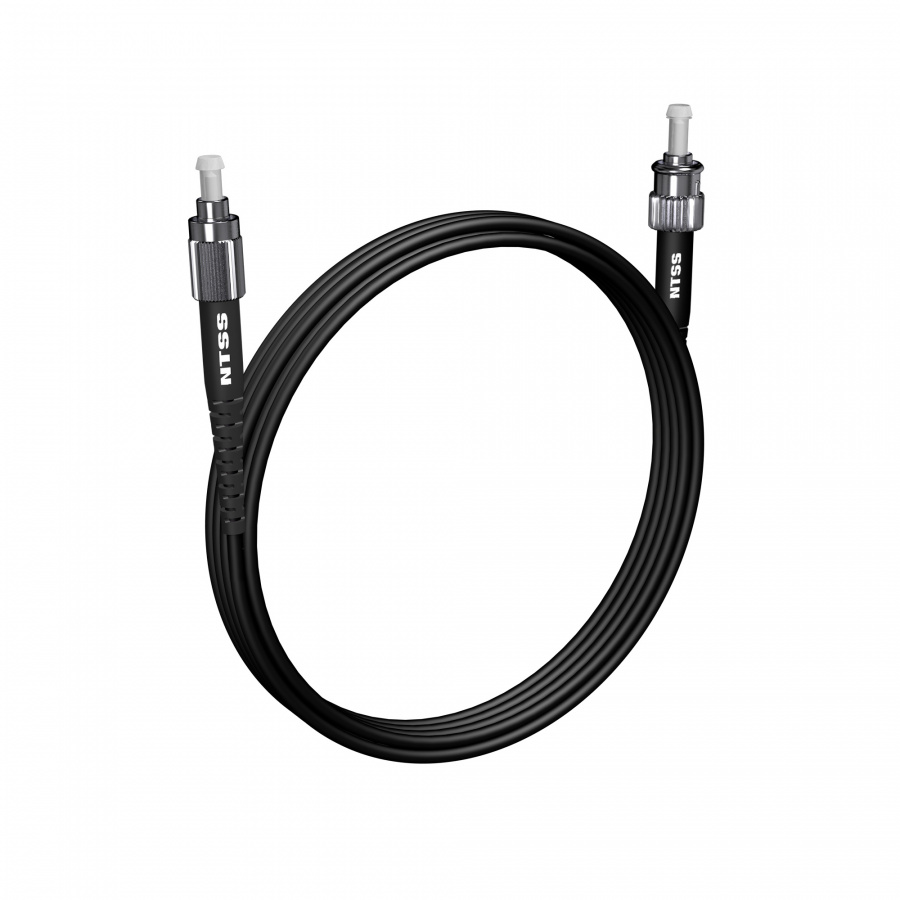 Шнур оптический NTSS PREMIUM spc FC/APC-ST/UPC 9/125 3.0мм 3м черный LSZH (патч-корд)
