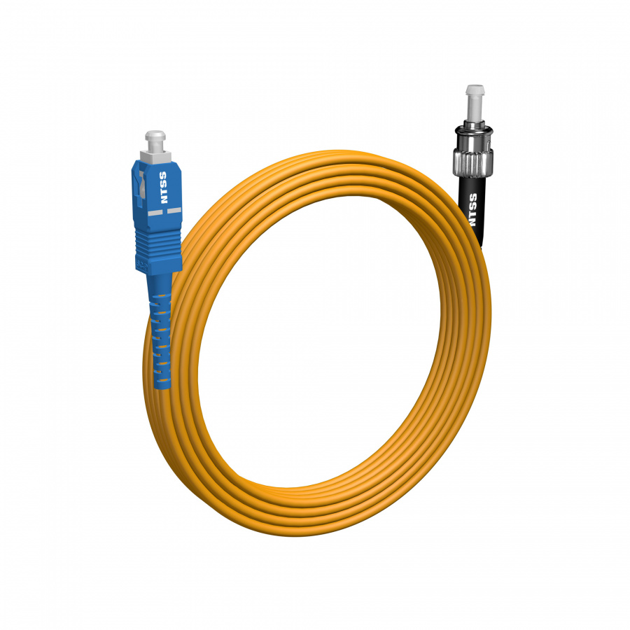 Шнур оптический NTSS PREMIUM spc SC/UPC-ST/UPC 9/125 3.0мм 15м LSZH (патч-корд)