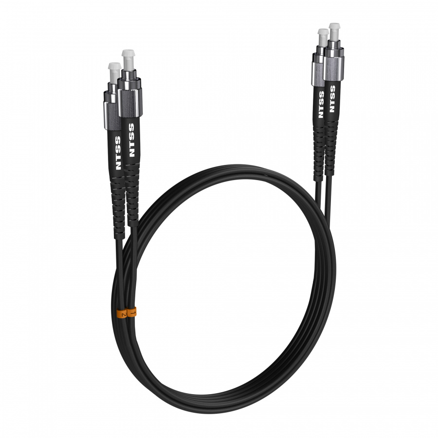 Шнур оптический NTSS PREMIUM dpc FC/APC-FC/APC 9/125 3.0мм 1м черный LSZH (патч-корд)